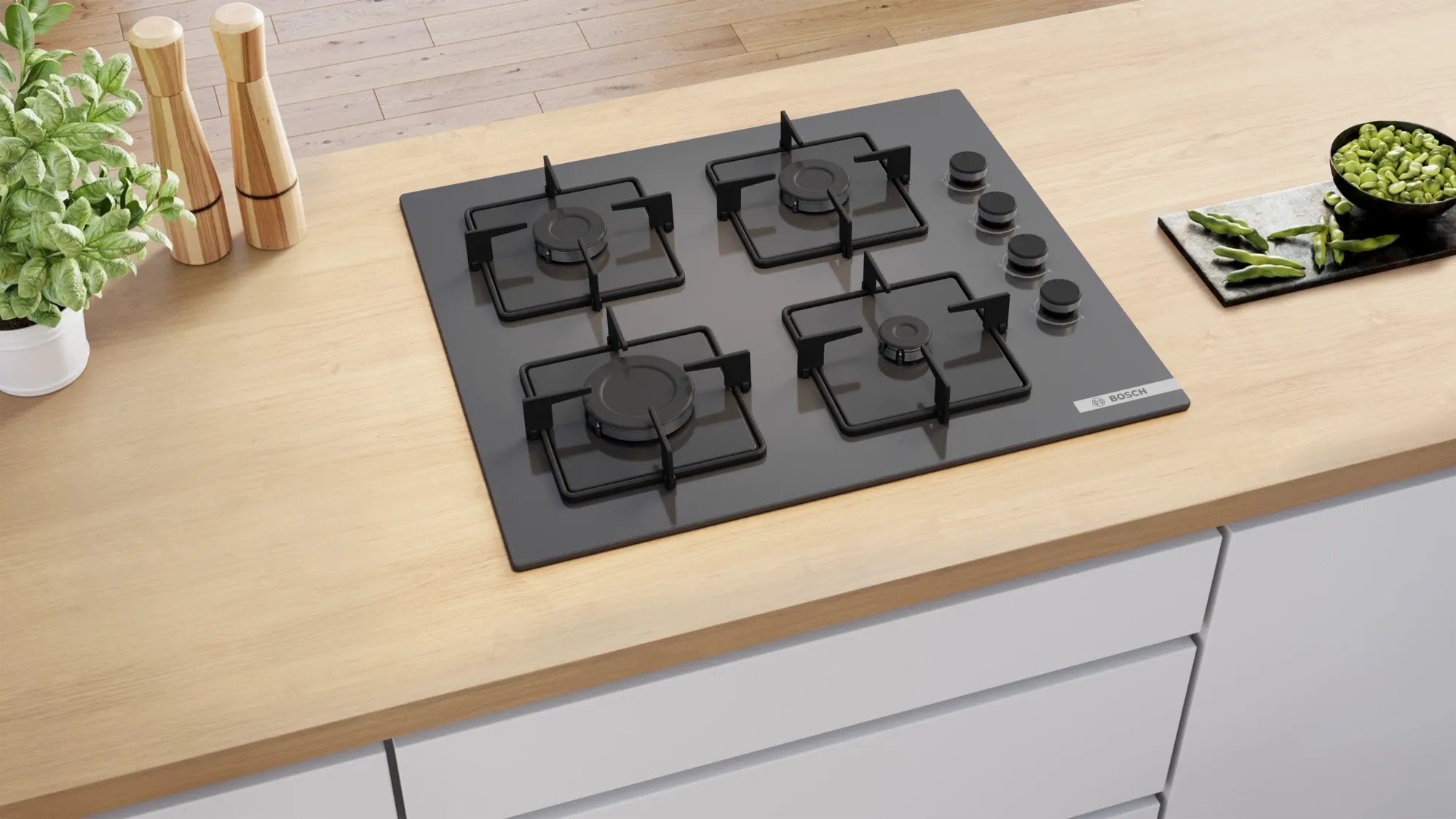 Bosch POP6C9P30O Antrasit Gri Cam Ankastre Ocak