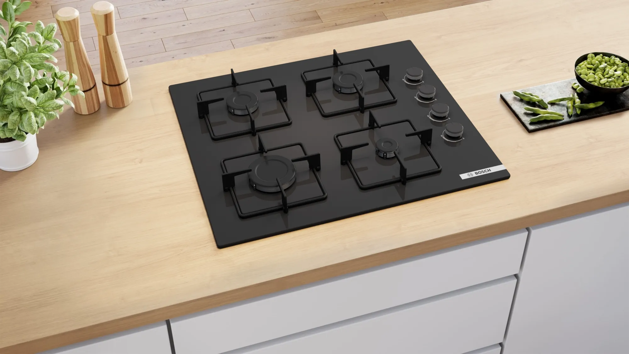 Bosch POP6C6P30L Siyah Cam Ankastre Ocak