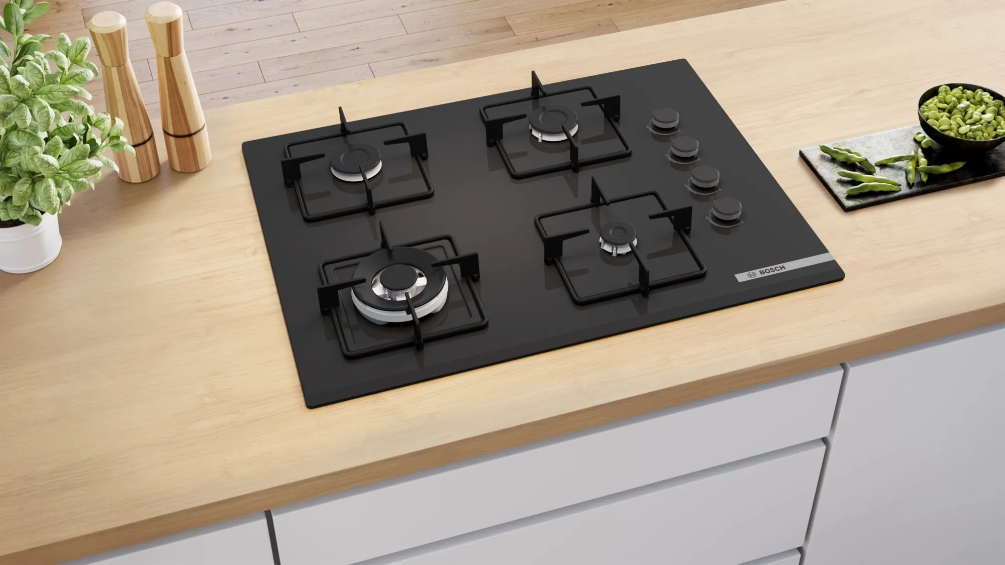 Bosch POH7C6P30O Wok Gözlü Ankastre Ocak